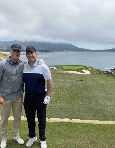 Justin Milmeister playing golf with a friend min 11zon