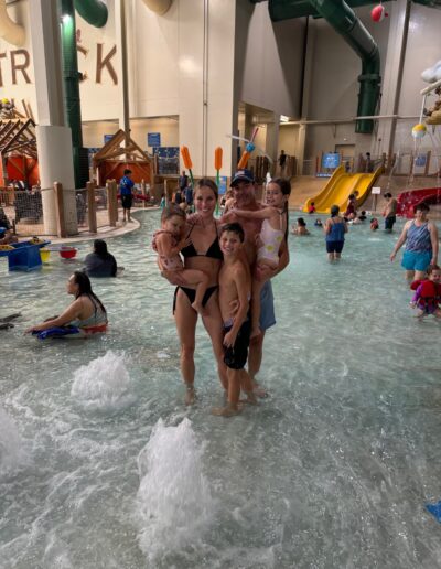Justin Milmeister with his family in a water part